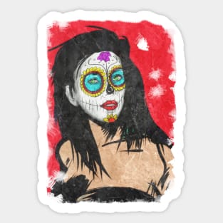 dia de los muertos  - Sugar skull Girl Sticker